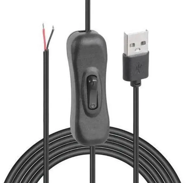 Main image of USB to 2-Pin LED Strip Extension Cable with On/Off Switch, 5V Power Cord for LED Lights, PC Fans & Small Speakers