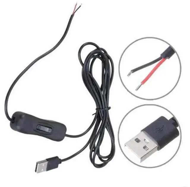Alt view image 3 of 3 - USB to 2-Pin LED Strip Extension Cable with On/Off Switch, 5V Power Cord for LED Lights, PC Fans & Small Speakers