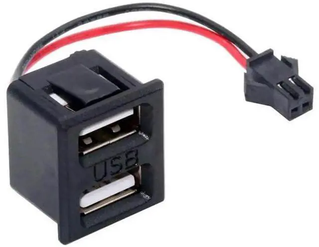 Main image of Dual USB Type-A Female to 2.54mm Pitch 2Pin Header Cable with Latch Mount, DC 5V DIY OEM Power Cord