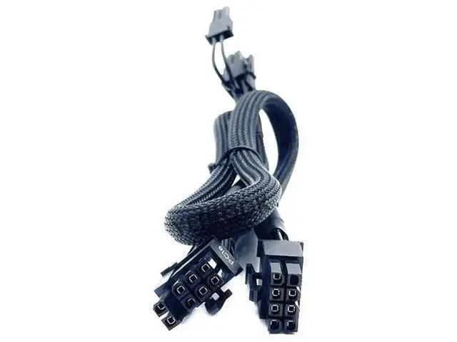 Alt view image 2 of 6 - Sleeved Dual PCIe 8Pin (6+2) GPU Power Cable for Corsair RMx Series Modular PSU, 60+20cm, 18AWG