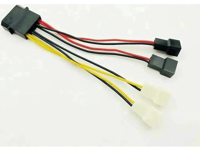 Alt view image 2 of 5 - 5PCS 4Pin Molex to 4 Way 3Pin Fan Power Adapter Cable, 12V/5V for PC Case & CPU Fans