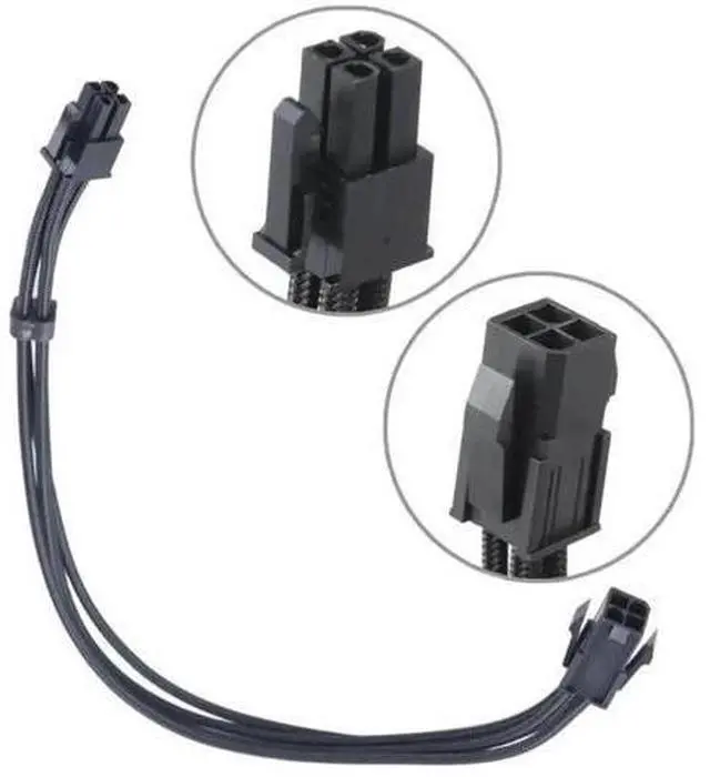 Main image of 30cm 4 Pin ATX CPU Power Extension Cable, Male to Female Connector, 18AWG Wire for Desktop PC