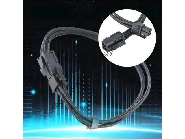 Alt view image 2 of 3 - 30cm 4 Pin ATX CPU Power Extension Cable, Male to Female Connector, 18AWG Wire for Desktop PC