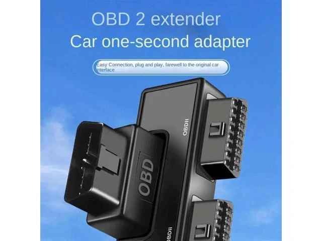 Alt view image 3 of 4 - 16-Pin OBD2 Y-Splitter Extension Cable, 1-to-2 OBD Adapter with DC5 Power Port, Full 16-Core Wiring
