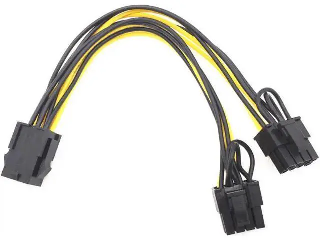 Alt view image 3 of 3 - 5 Pack PCI-E 6Pin to Dual 6+2Pin (8Pin) GPU Power Splitter Cables, PCI Express 6 Pin to Double 8 Pin Graphics Card Extension Cord