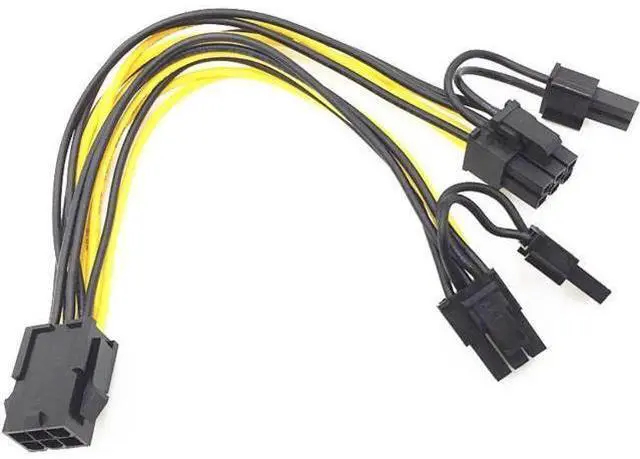 Main image of 5 Pack PCI-E 6Pin to Dual 6+2Pin (8Pin) GPU Power Splitter Cables, PCI Express 6 Pin to Double 8 Pin Graphics Card Extension Cord