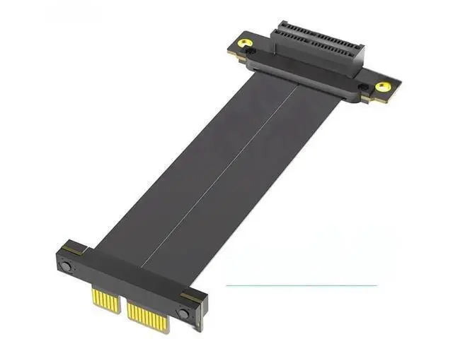 Alt view image 2 of 3 - Dual 90 Degree PCIe 4.0 X1 Riser Cable, 8Gbps PCI Express 1X to 1X Extension Cord for Desktop