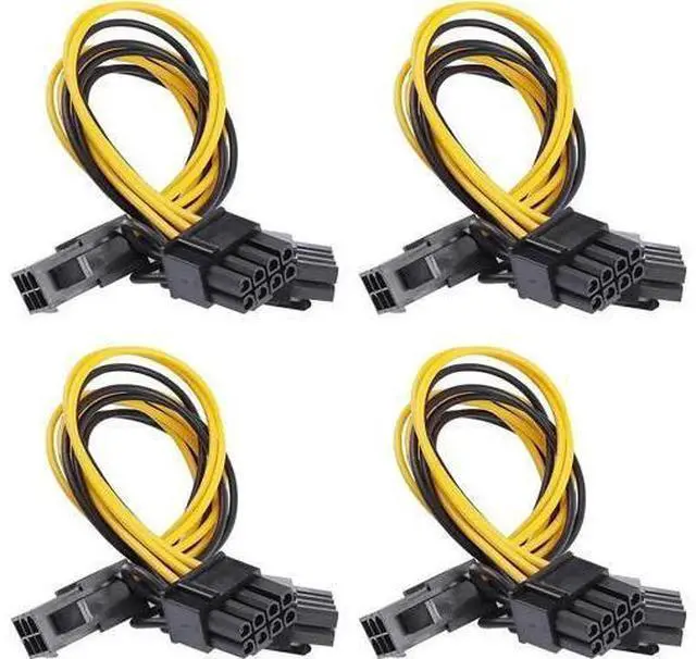 Main image of 4 Pack 6Pin PCIe to Dual 8Pin (6+2 Detachable) GPU Power Y Splitter Cable, PCIe Express VGA Graphics Card Extension Cord