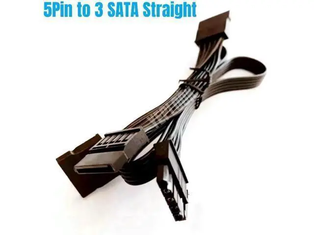 Alt view image 6 of 6 - 5Pin to 3x SATA HDD SSD Power Cable for Cooler Master MWE GOLD V2 (550W-1250W), MPE Modular PSU Power Cord