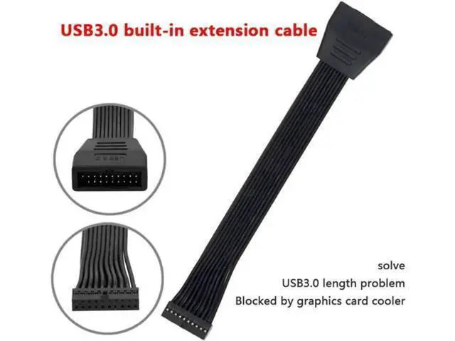 Alt view image 3 of 3 - 14.7cm (5.8in) USB 3.0 Motherboard Female to Male Extension Cable, Internal PC Host USB3.0 Data Extender Cord