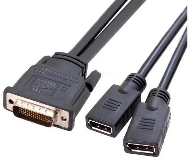 Main image of 25cm DMS-59 Male to Dual DP Female Splitter Cable, DMS-59 to Dual DisplayPort Adapter Cord for Graphics Card
