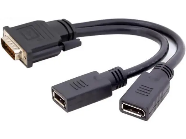Alt view image 3 of 3 - 25cm DMS-59 Male to Dual DP Female Splitter Cable, DMS-59 to Dual DisplayPort Adapter Cord for Graphics Card