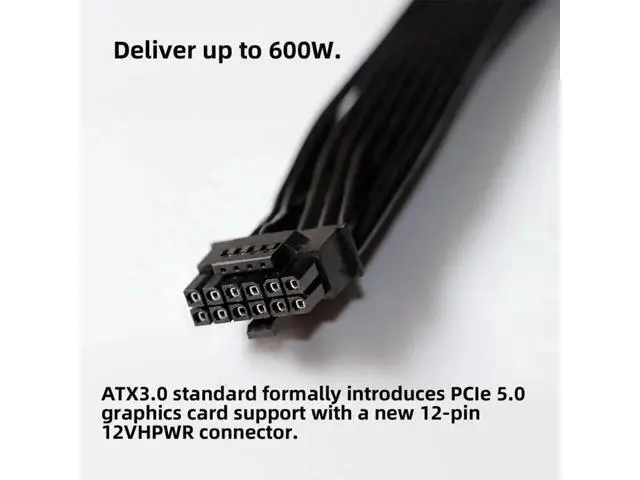Alt view image 3 of 7 - ATX 3.0 PCIe 5.0 12VHPWR 16Pin Modular PSU Cable to Dual ATX 8Pin, Compatible with RTX 3080 / 3090 Ti Graphics Cards