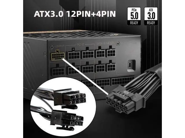 Alt view image 2 of 7 - ATX 3.0 PCIe 5.0 12VHPWR 16Pin Modular PSU Cable to Dual ATX 8Pin, Compatible with RTX 3080 / 3090 Ti Graphics Cards