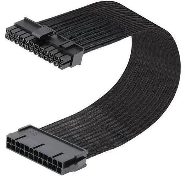Main image of 12 Inch Sleeved ATX 24Pin PSU Extension Cable, 20+4 Male to Female Motherboard Power Extension Cord