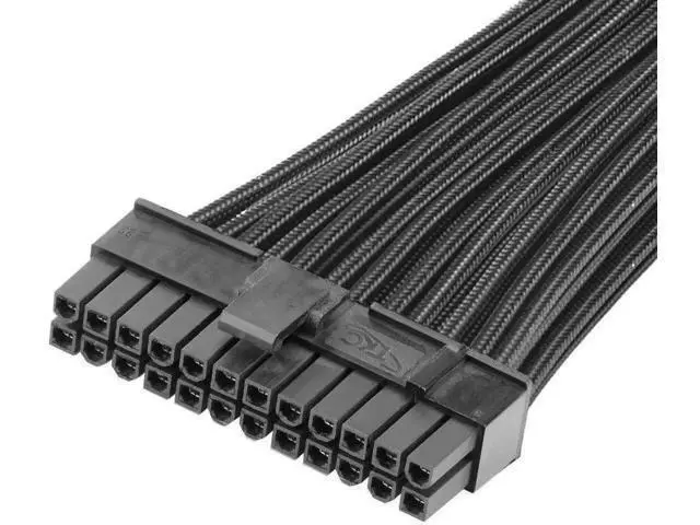 Alt view image 3 of 7 - 12 Inch Sleeved ATX 24Pin PSU Extension Cable, 20+4 Male to Female Motherboard Power Extension Cord
