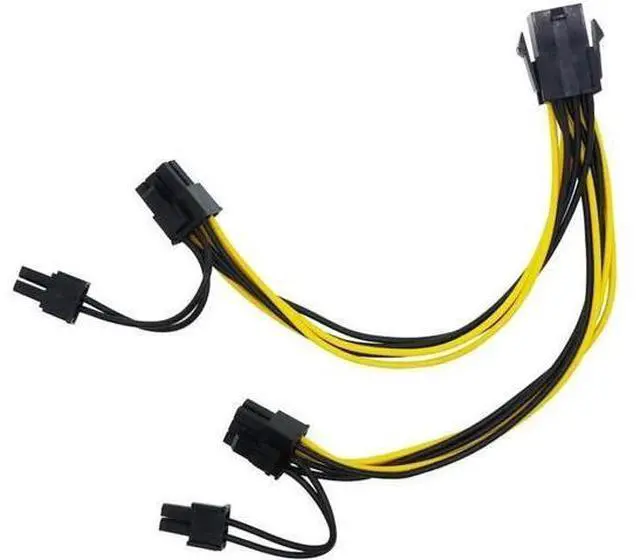 Alt view image 5 of 5 - 20CM 18AWG CPU 8Pin to Dual PCIe 8Pin (6+2) Y-Splitter Power Cable for GPU & Mining Rig