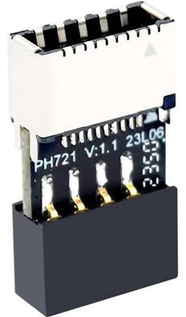 Alt view image 2 of 7 - 6Pcs PH721 Motherboard USB2.0 9Pin Header Male to Female Type-E Adapter, Internal USB-C Front Panel Port Converter