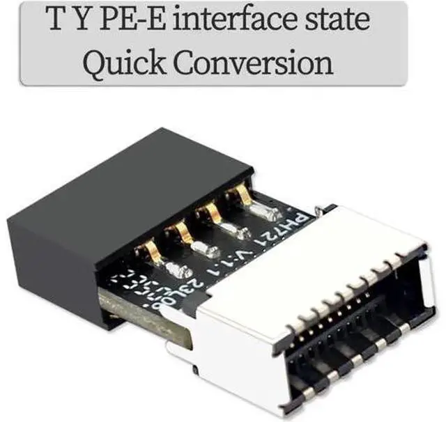 Alt view image 5 of 7 - 6Pcs PH721 Motherboard USB2.0 9Pin Header Male to Female Type-E Adapter, Internal USB-C Front Panel Port Converter