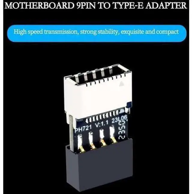 Alt view image 3 of 7 - 6Pcs PH721 Motherboard USB2.0 9Pin Header Male to Female Type-E Adapter, Internal USB-C Front Panel Port Converter