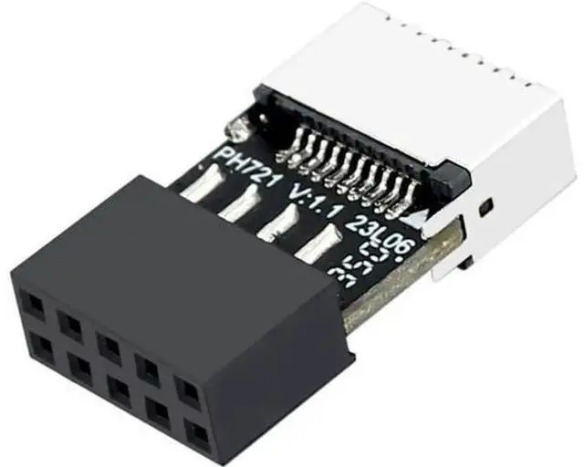 Alt view image 4 of 7 - 6Pcs PH721 Motherboard USB2.0 9Pin Header Male to Female Type-E Adapter, Internal USB-C Front Panel Port Converter