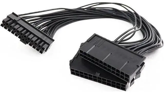 Main image of Dual PSU Synchronous Startup 24Pin Extension Cable Kit, ATX 20+4 Pin Multiple Power Supply Splitter Adapter Cord for Desktop Motherboard Dual Power Expansion