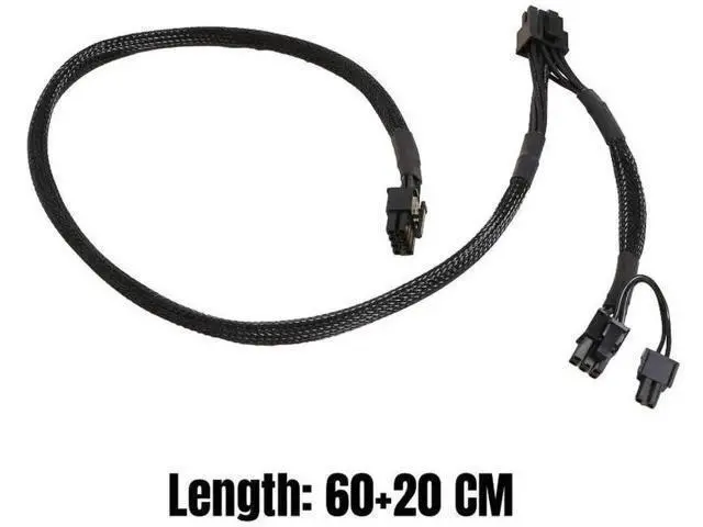 Alt view image 4 of 6 - 60+20cm Sleeved PCIe Dual 8Pin (6+2 Detachable) GPU Modular Power Cable Compatible with Gigabyte P750GM / P850GM / P1000GM Fully Modular PSUs