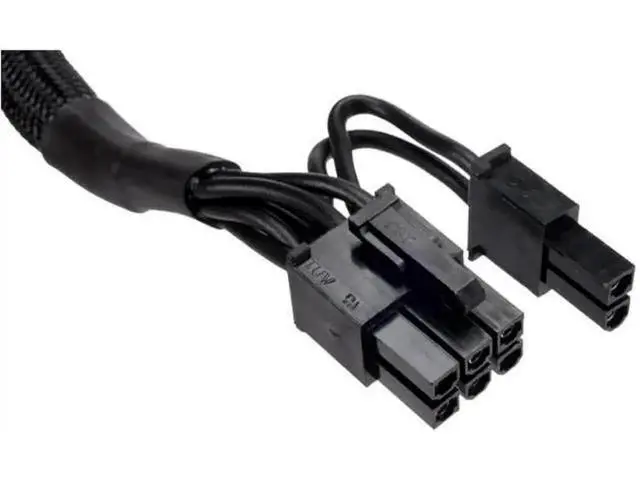 Alt view image 6 of 6 - 60+20cm Sleeved PCIe Dual 8Pin (6+2 Detachable) GPU Modular Power Cable Compatible with Gigabyte P750GM / P850GM / P1000GM Fully Modular PSUs