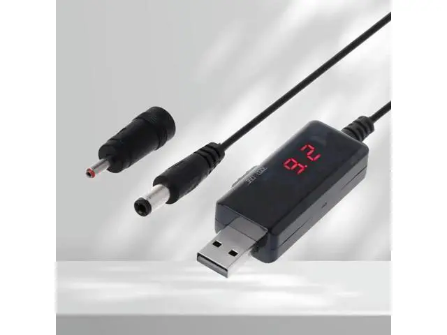 Alt view image 3 of 3 - DC 5V to 9V/12V Step-Up Boost Converter with 3.5×1.35mm DC Cable & LED Voltage Display, Power Transformer for Router, ONU Modem & WiFi Devices