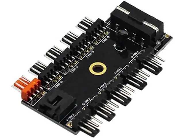 Alt view image 4 of 6 - 1 to 10 Way 4Pin PWM Fan Hub Splitter Cable, 1 Female to 10 Male for PC Case Fan Controller