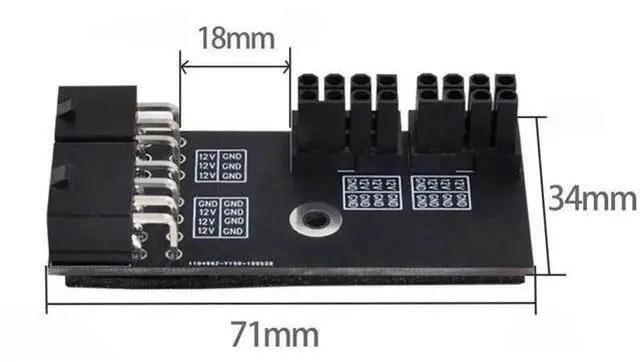 Alt view image 6 of 6 - 180° Right-Angled Dual ATX 8Pin Female to 6+8Pin Male GPU Power Adapter for RTX 3080/3090