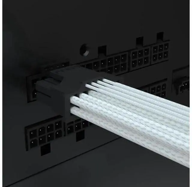 Alt view image 2 of 7 - White Sleeved PCIe 5.0 12VHPWR 16Pin(12+4) Male-to-Male Modular PSU Cable, 16AWG for RTX 3090Ti, RTX 4080, RTX 4090