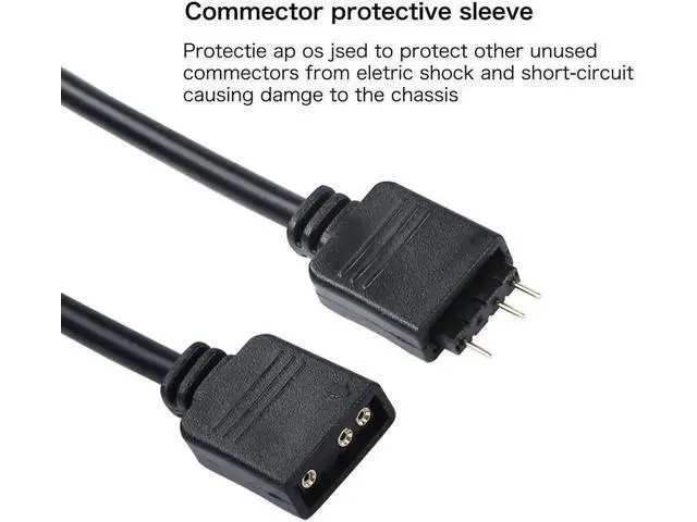 Alt view image 4 of 6 - 5V 3Pin ARGB 1 to 4 Splitter Cable, Addressable RGB Hub Extension Cord for PC Case Fans & CPU Coolers