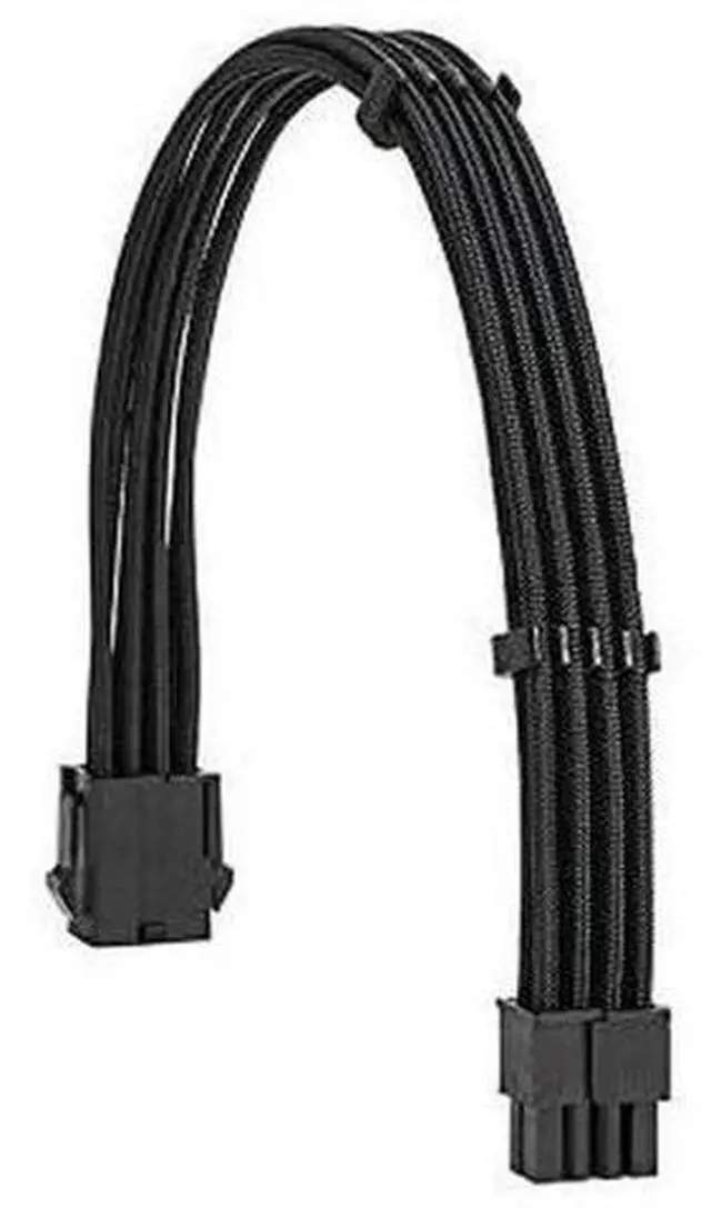 Alt view image 2 of 7 - Black Braided PSU Extension Cable Kit, 18AWG EPS 8Pin + PCIe 8Pin with Cable Combs