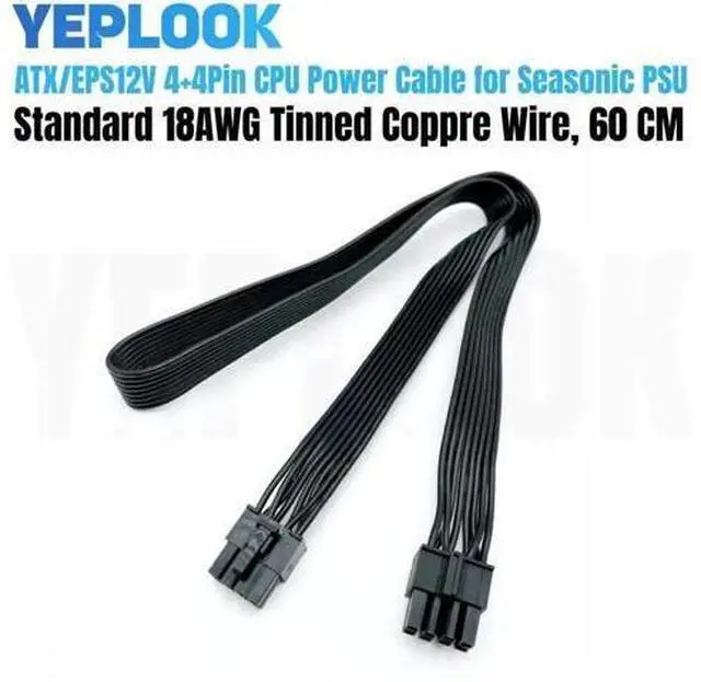 Main image of 8Pin to Split 4+4Pin EPS ATX12V CPU Modular Power Cable Compatible with Seasonic X-1050XM2, X-1250XM2, X-650 KM3, X-750 KM3, X-850 KM3 PSU