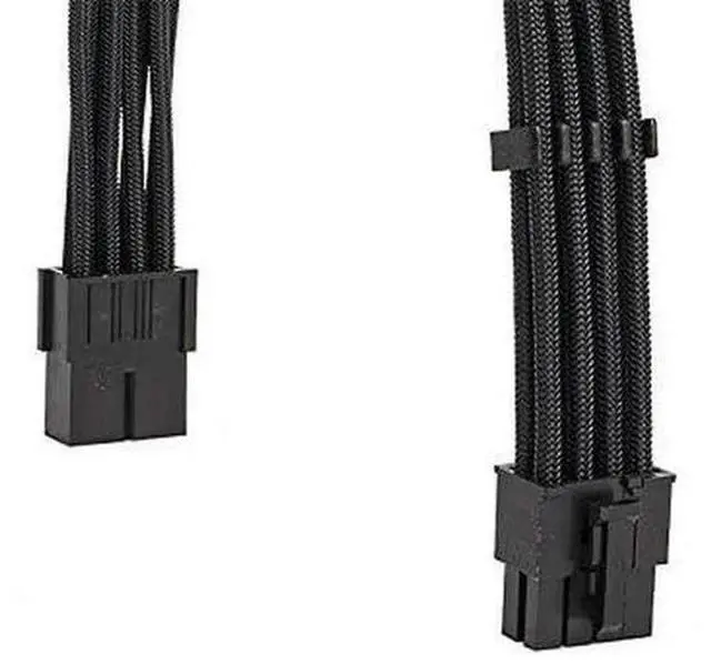 Alt view image 6 of 7 - Black Braided PSU Extension Cable Kit, 18AWG EPS 8Pin + PCIe 8Pin with Cable Combs