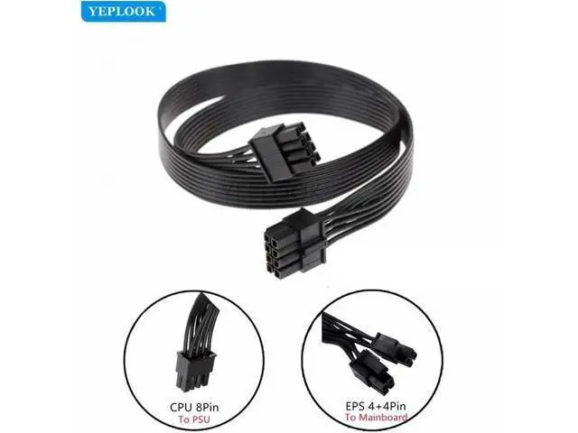 Alt view image 3 of 6 - 8Pin to Split 4+4Pin EPS ATX12V CPU Modular Power Cable Compatible with Seasonic X-1050XM2, X-1250XM2, X-650 KM3, X-750 KM3, X-850 KM3 PSU