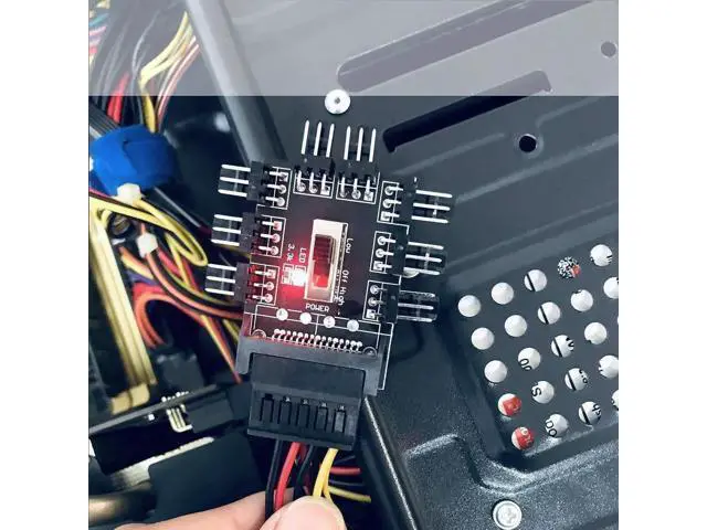 Alt view image 7 of 7 - SATA Powered 1-to-8 PC Fan Hub, 12V 3Pin Fan Splitter Controller Hub Compatible with Desktop Chassis Cooling Fans