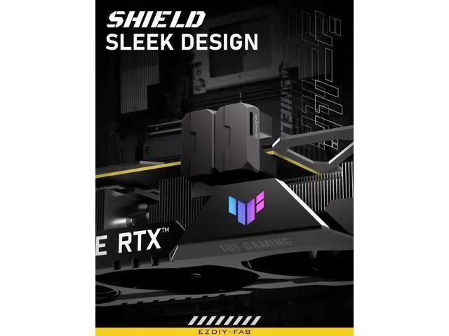 Alt view image 4 of 6 - Shield Series 8-Pin PCIe GPU Power Adapter, 90 Degree Angled Connector, Reverse Type Aluminum Adapter for Graphics Card, Black - 1 Pack