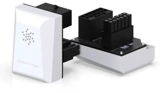 Main image of White 180° Reversed PCIe 5.0 12VHPWR GPU Power Adapter, 12+4 Pin Angled Power Bridge for RTX 4090/4080/4070 Ti RTX 40 Series Graphics Cards