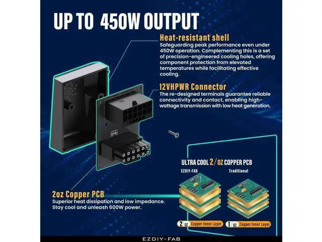 Alt view image 7 of 7 - Black 180° Standard PCIe 5.0 12VHPWR GPU Power Bridge, 12+4 Pin Angled Power Adapter for RTX 4090/4080/4070 Ti RTX 40 Series Graphics Cards