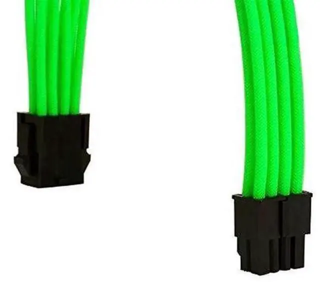 Alt view image 4 of 7 - Green Braided PSU Extension Cable Kit, 18AWG EPS 8Pin + PCIe 8Pin with Cable Combs
