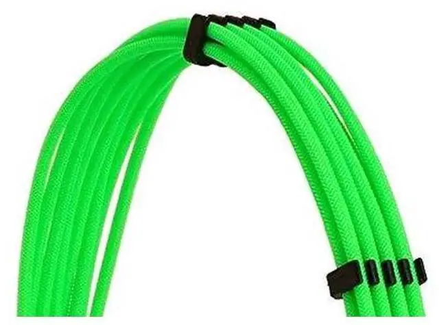 Alt view image 7 of 7 - Green Braided PSU Extension Cable Kit, 18AWG EPS 8Pin + PCIe 8Pin with Cable Combs