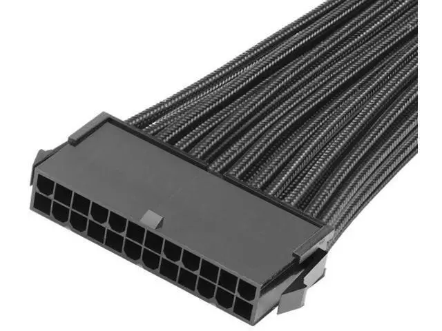 Alt view image 2 of 7 - 12 Inch Sleeved ATX 24Pin (4+20) Male to Female Extension Cable for Motherboard PSU