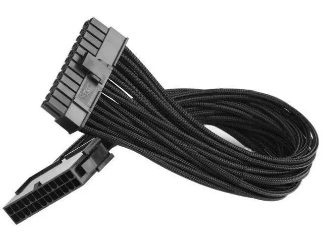 Alt view image 4 of 7 - 12 Inch Sleeved ATX 24Pin (4+20) Male to Female Extension Cable for Motherboard PSU