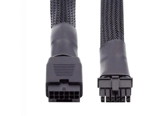 Alt view image 2 of 5 - 17cm 12VHPWR Male to Female Extension Cable, ATX3.0 PCIe5.0 16Pin(12+4) GPU Power Cord for RTX 3080, 3090Ti