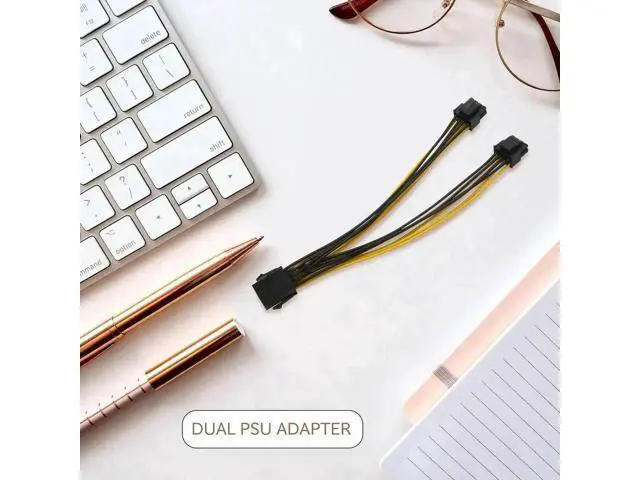 Alt view image 3 of 4 - 20cm 18AWG CPU 8Pin Female to Dual 4+4Pin Male Y-Splitter Power Extension Cable
