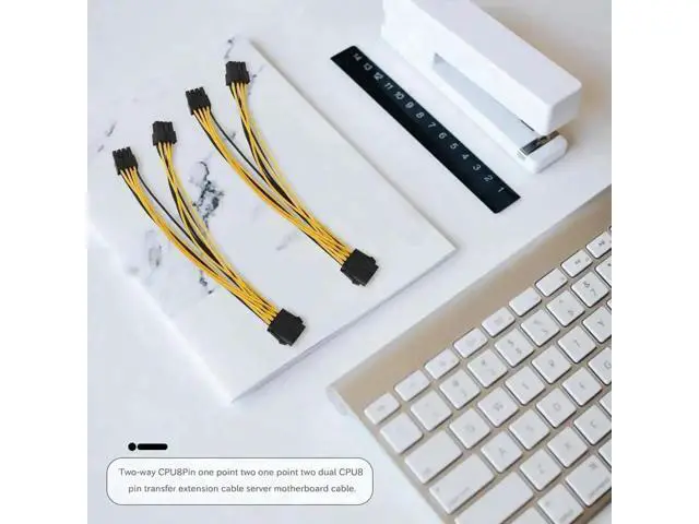 Alt view image 4 of 4 - 20cm 18AWG CPU 8Pin Female to Dual 4+4Pin Male Y-Splitter Power Extension Cable