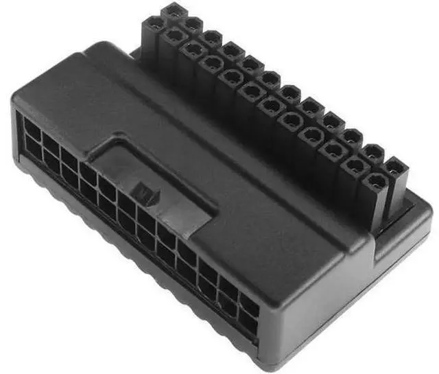 Main image of 90 Degree ATX 24Pin Power Adapter Board, 24Pin Male to Female Right Angle PSU Port Connector for Desktop Motherboard