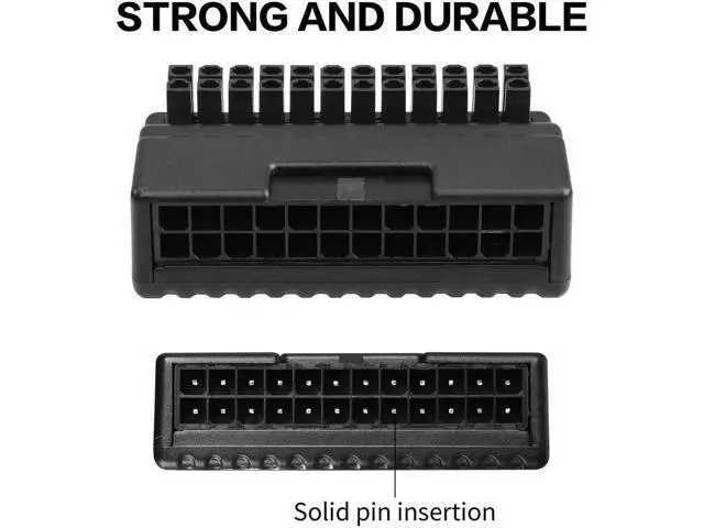 Alt view image 2 of 6 - 90 Degree ATX 24Pin Power Adapter Board, 24Pin Male to Female Right Angle PSU Port Connector for Desktop Motherboard